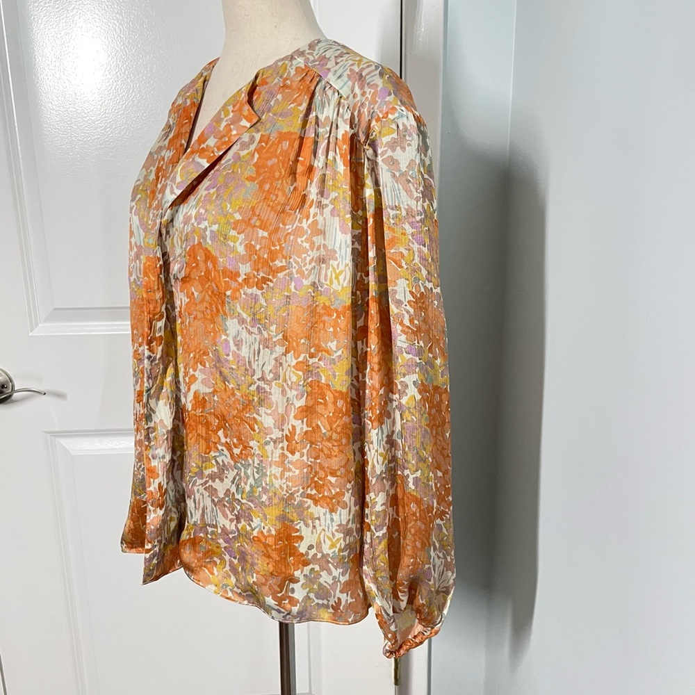 Vince Garden Textured Printed Top size M - Picture 6 of 12